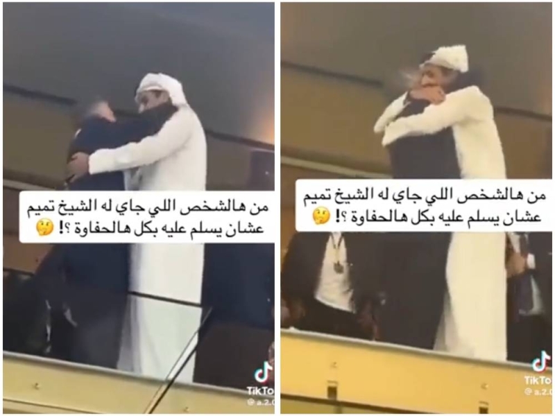 مقطع فيديو يتصدر محركات البحث لأمير قطر لحظة لقاءه بمعلمه العراقي 