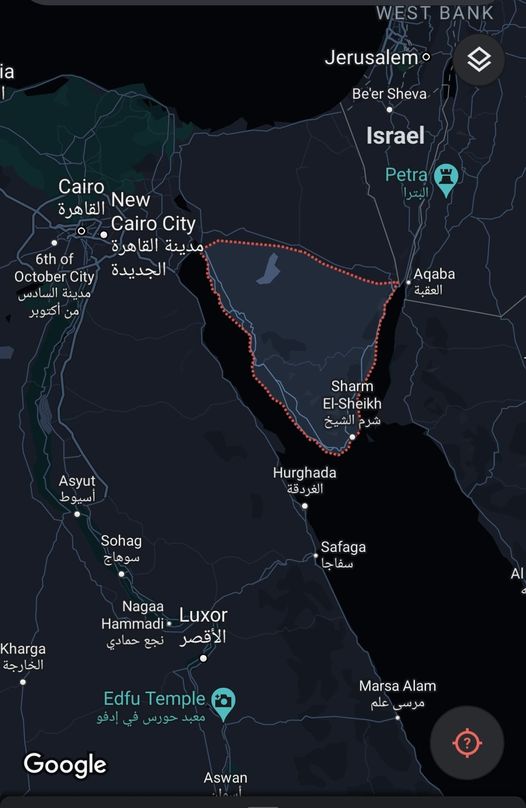 غضباً شعبياً واسعاً في مصر بعد حذف ”سيناء” المصرية من خرائط جوجل !